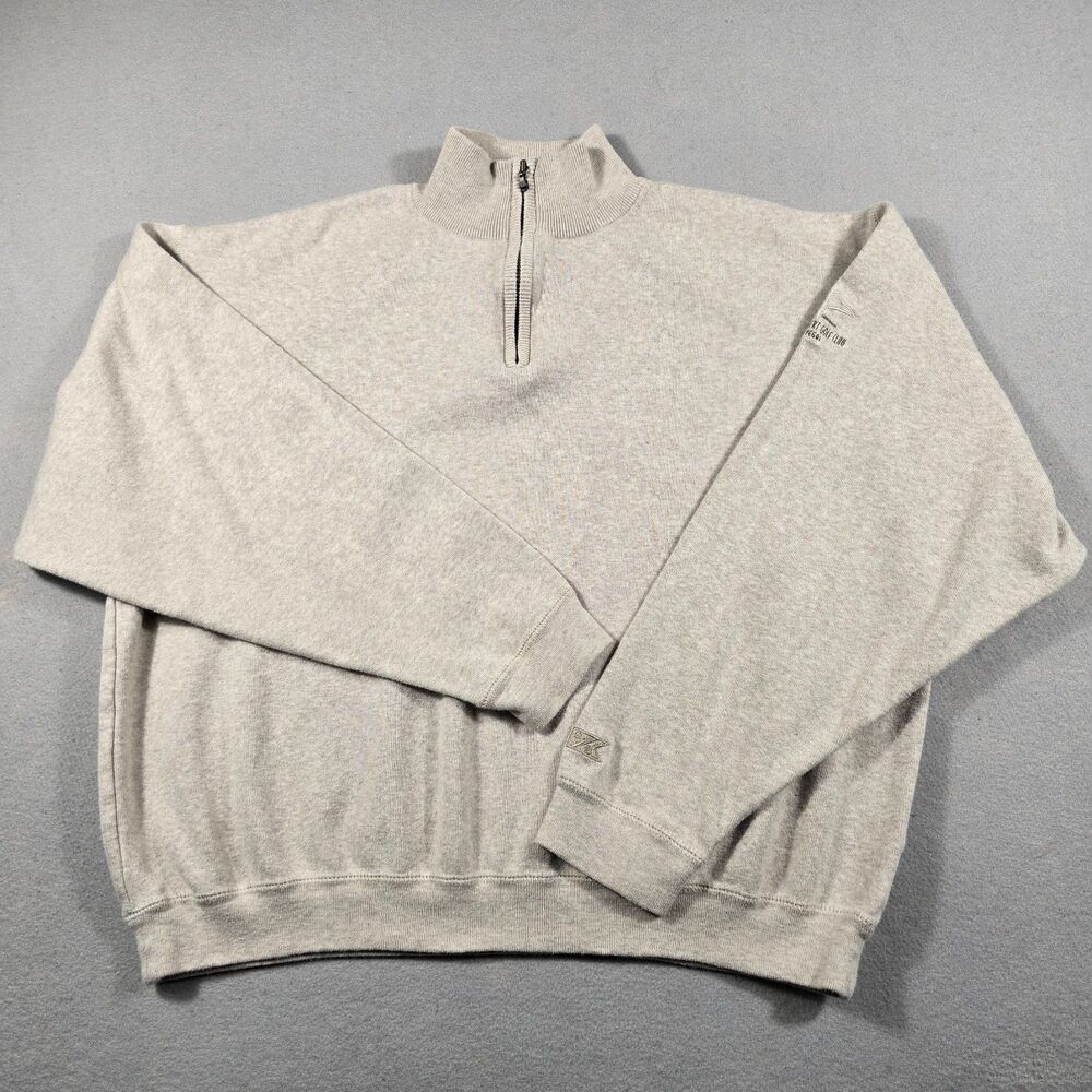 Cutter & Buck Men's Large Gray 1/4 Zip Pullover Sweatshirt Painted Desert Golf